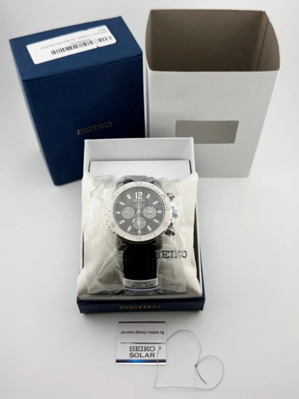 Rare Seiko Solar Chronograph Men's Watch (SSC223P2) - Full Set + Straps